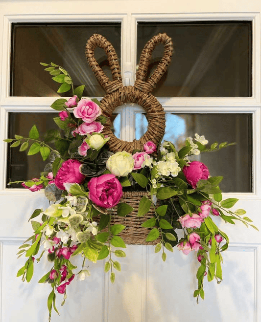 🔥Påskförsäljning 49% rabatt - Bunny Basket Hängande Väggficka Vårdekor