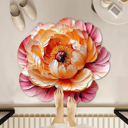 Stark vattenabsorberande golvmatta med blommig kiselgur