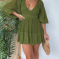 Open Back Lace Crochet Romper Dress-displays graceful figure!