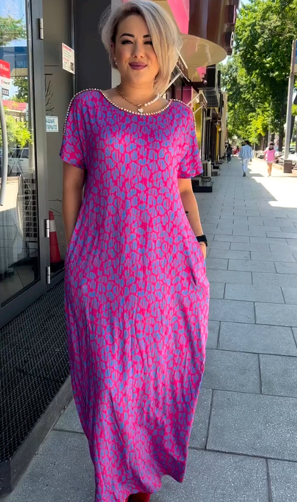 【M-3XL】2025 Trendig klänning med tryck i plusstorlek （49% OFF）