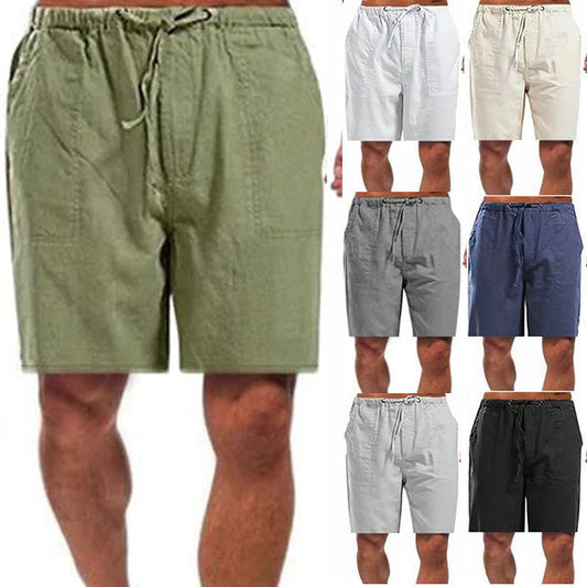 Erbjudande under begränsad tid -Lösa casual shorts i linne för män