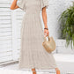 👗 50% RABATT NU! 🌸 Women's Casual Floral Print Maxi Dress – Flutter Ärmar, Smockad Hög Midja & Flödande Lagerkjol För En Romantisk Look ✨