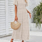 👗 50% RABATT NU! 🌸 Women's Casual Floral Print Maxi Dress – Flutter Ärmar, Smockad Hög Midja & Flödande Lagerkjol För En Romantisk Look ✨