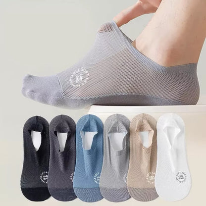 Ultra Thin Liner Socks Non Slip ComBed No Show-strumpor i bomull