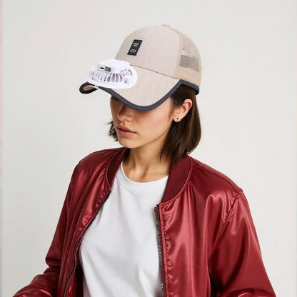🌞 50% RABATT NU! 🍃 Andningsbar Baseballkeps med Solfläkt – Dubbel Strömkälla, 360° Justerbar Fläkt & UPF50+ Skydd 🧢