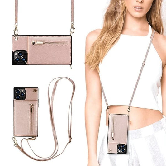 Rea 49% rabatt--Crossbody plånboksfodral för iPhone med korthållare
