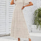 👗 50% RABATT NU! 🌸 Women's Casual Floral Print Maxi Dress – Flutter Ärmar, Smockad Hög Midja & Flödande Lagerkjol För En Romantisk Look ✨
