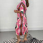 Hot Sale 49%-OFF Printed  Kimono Midi Dress