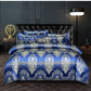 Frakt Gratis Europeisk lyxig satin jacquard 4-delad bäddset