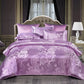 Frakt Gratis Europeisk lyxig satin jacquard 4-delad bäddset