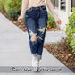 Tummy Cinching Faux Ripped Boyfriend Style Jeans (Köp 2 gratis frakt)