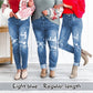 Tummy Cinching Faux Ripped Boyfriend Style Jeans (Köp 2 gratis frakt)