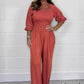 Jumpsuit med elastisk midja sommar för kvinnor