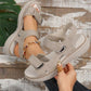 Wedge-sandaler med kardborreband för kvinnor