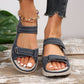 Wedge-sandaler med kardborreband för kvinnor
