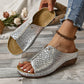 Köp 2 och få fri frakt Peep Toe Slip on Wedge Sandaler för kvinnor