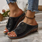 Köp 2 och få fri frakt Peep Toe Slip on Wedge Sandaler för kvinnor
