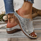 Köp 2 och få fri frakt Peep Toe Slip on Wedge Sandaler för kvinnor