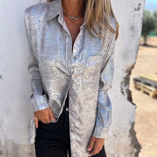 Casual Fashionable Lapel Shirt för kvinnor