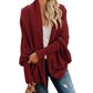 Långärmad stickad cardigan