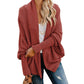 Långärmad stickad cardigan