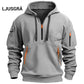 Hoodies för män med halvkedja och fickor--Fri frakt på två stycken
