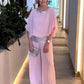 Elegant tvådelad set med paljetter och färgblock
