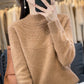 Halvhöghalsad stickad pullover för kvinnor