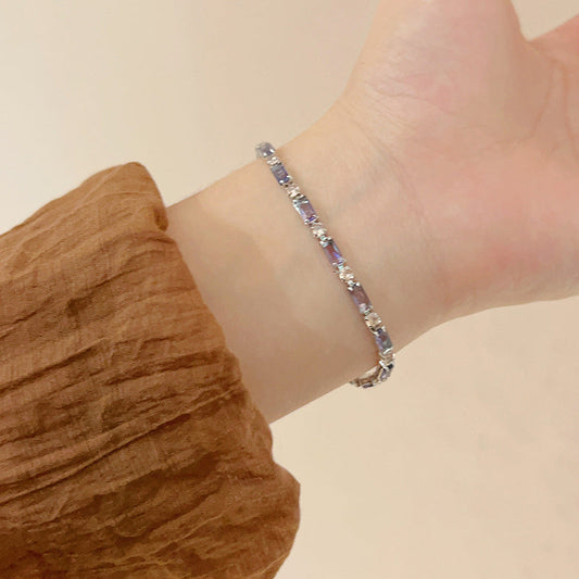 😍 Överraskningsgåva till alla hjärtans dag 🎁Kvinnors Elegant Lila Zirkonia Armband