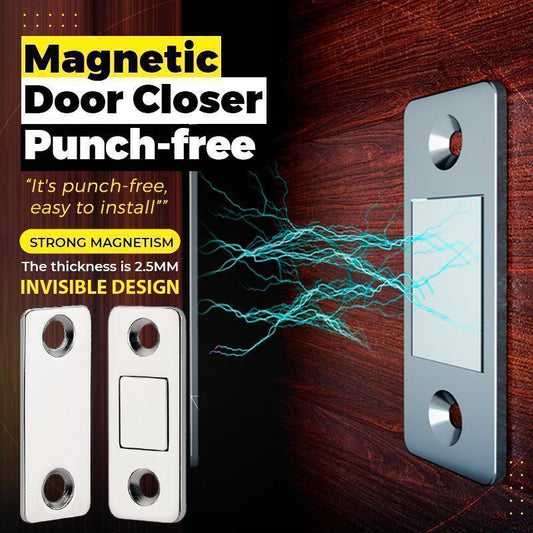 🚪 50% RABATT! 🧲 Icke-Perforerad Magnetisk Dörrstängare – Enkel Installation, Tyst Stängning & Justerbar Kraft för Hem/Kontor 🔧✨📦