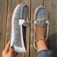 Damskor med metallspänne och slip-on för fritid