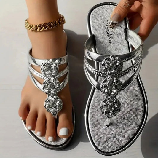 🔥2025 Ny 50% rabatt Hot Sale🔥Platta Sandaler Med Dekorativa Blommor För Kvinnor