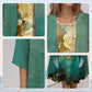 🌸Elegant 2-delat set: halvärmad blus + klänning