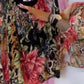Vintage chiffongblus för damer med blommigt och leopardmönstrat patchwork