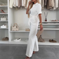 🌸Sommarrea 49% rabatt🌸Knappklädd jumpsuit med knytband i midjan för kvinnor