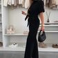 🌸Sommarrea 49% rabatt🌸Knappklädd jumpsuit med knytband i midjan för kvinnor