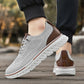 Andningsbara lätta stickade patchwork sneakers för herr
