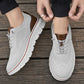 Andningsbara lätta stickade patchwork sneakers för herr