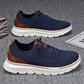 Andningsbara lätta stickade patchwork sneakers för herr