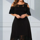 Kvinnors eleganta off-shoulder-klänning med spetsfåll