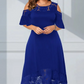 Kvinnors eleganta off-shoulder-klänning med spetsfåll