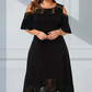 Kvinnors eleganta off-shoulder-klänning med spetsfåll