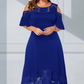 Kvinnors eleganta off-shoulder-klänning med spetsfåll