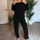 👗Summer Sale 50% OFF🌹Off-Shoulder Jumpsuit med Volangdetalj