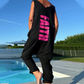 Lös V-ringad ärmlös jumpsuit för kvinnor på sommaren