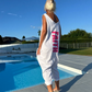 Lös V-ringad ärmlös jumpsuit för kvinnor på sommaren