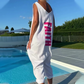 Lös V-ringad ärmlös jumpsuit för kvinnor på sommaren