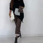 Löst sittande topp & byxor med leopardmönster