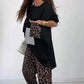 Löst sittande topp & byxor med leopardmönster