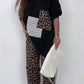 Löst sittande topp & byxor med leopardmönster